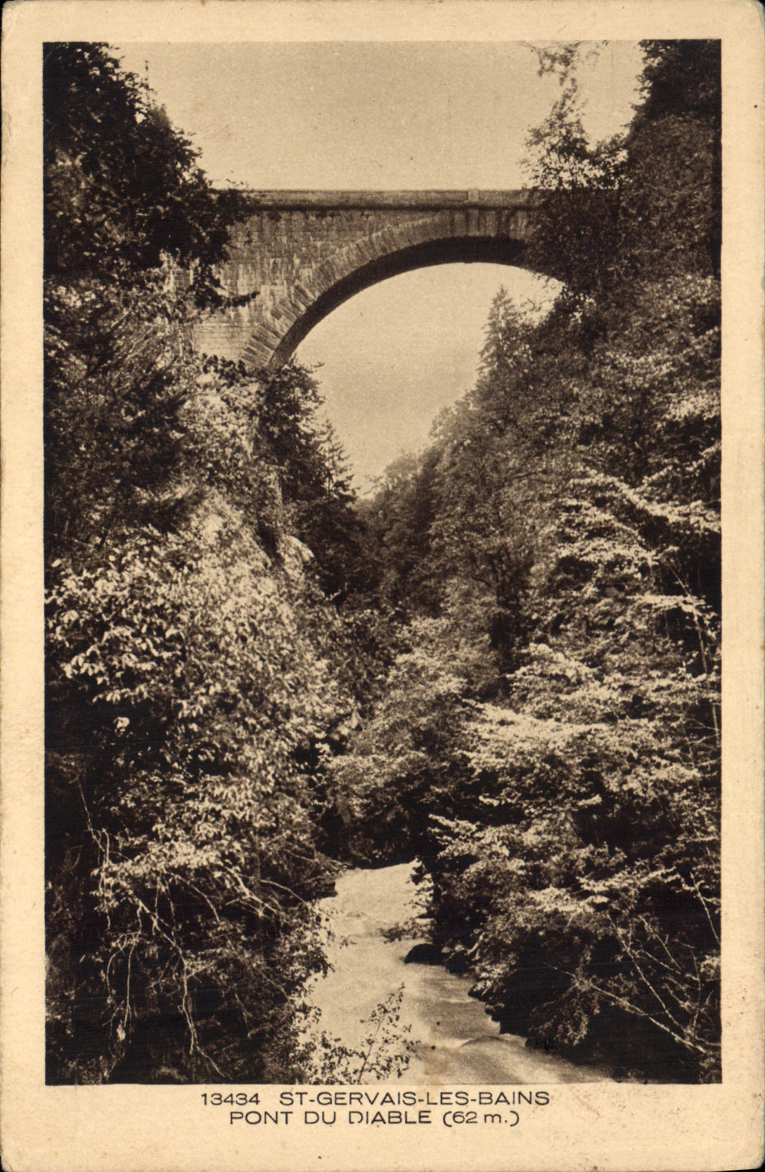 St-Gervais-les-Bains — Brücke des Teufels (62 m.) — Braun & Cie, Druckerei Dornach