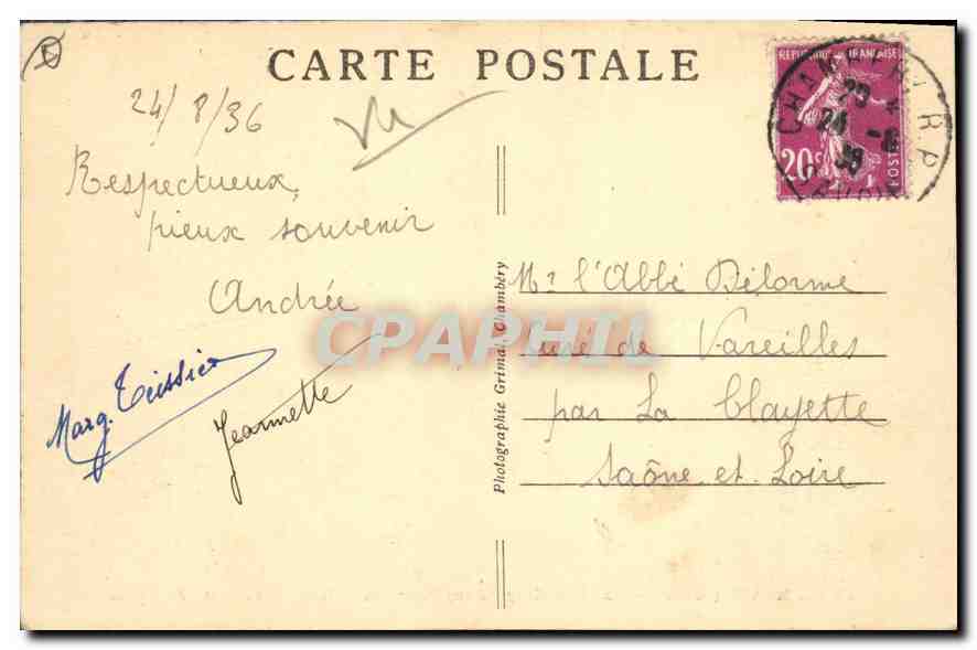 CPA Myans Savoie Vue de la Chapelle superieure du Sanctuaire de N D de Myans  — Verso