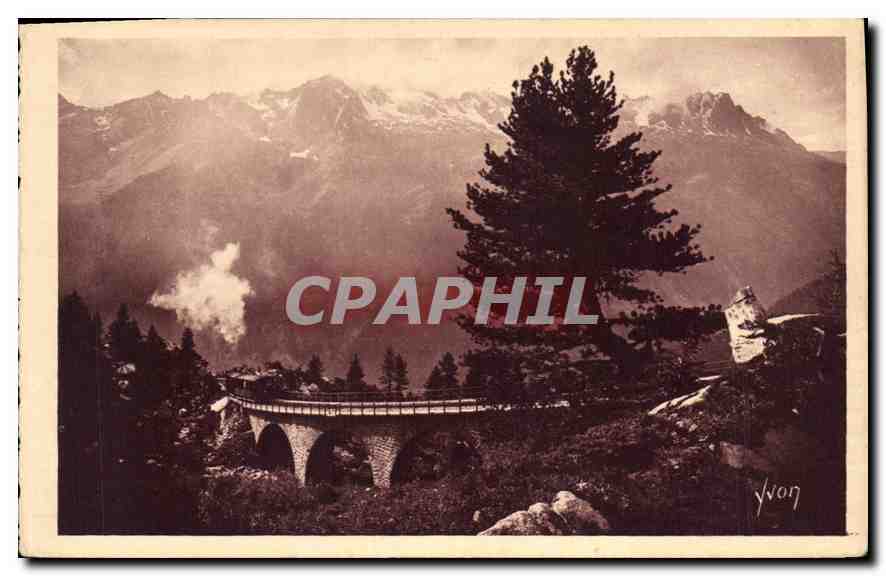 CPA La Douce France Chamonix Mont Blanc Haute Savoie Le Brevent et le Chemin de fer du Montenvers Tr