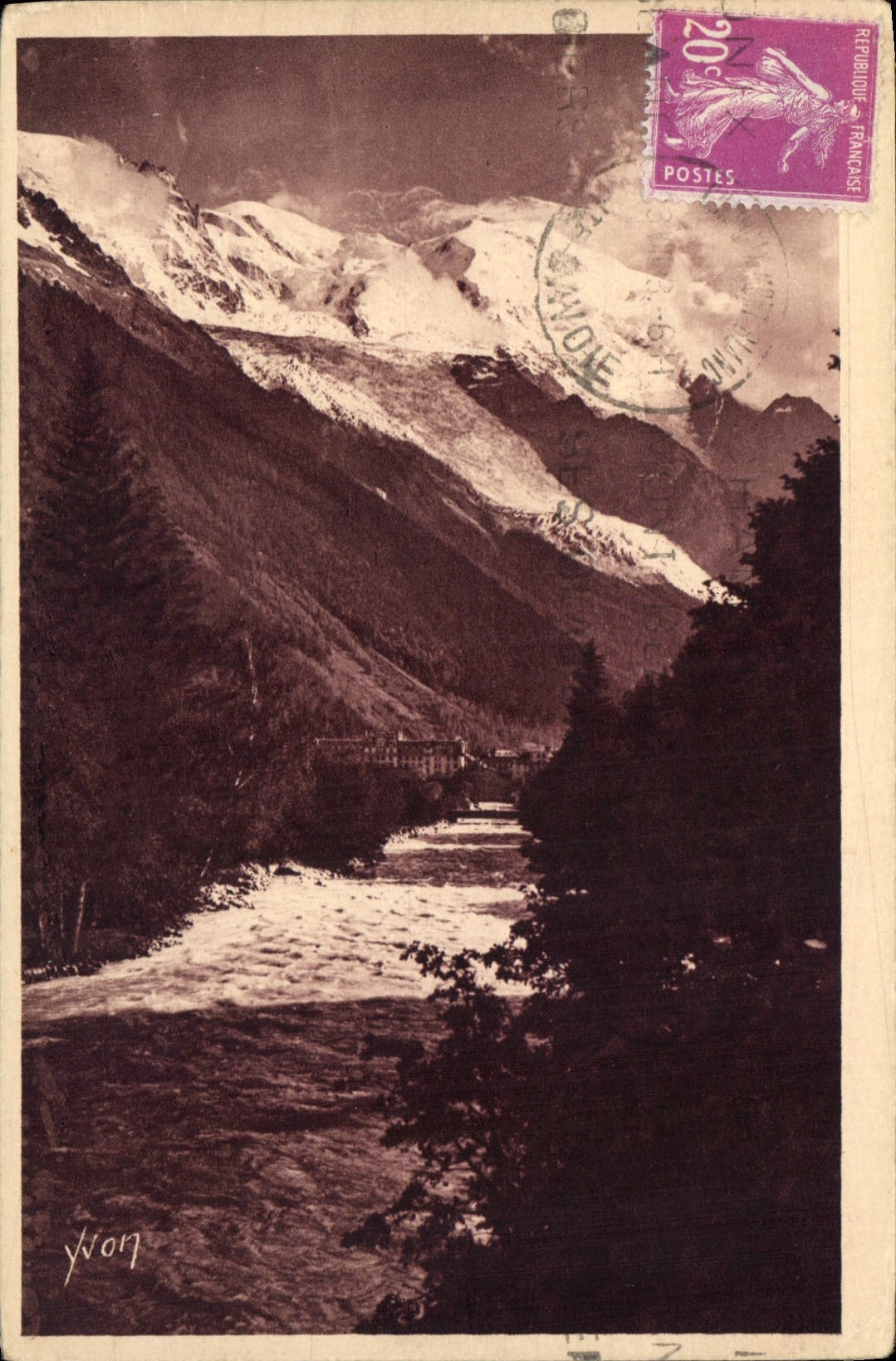 Chamonix-Mont-Blanc — L'Arve et son magnifique fond de glaciers — Les Éditions d'Art Yvon, Paris
