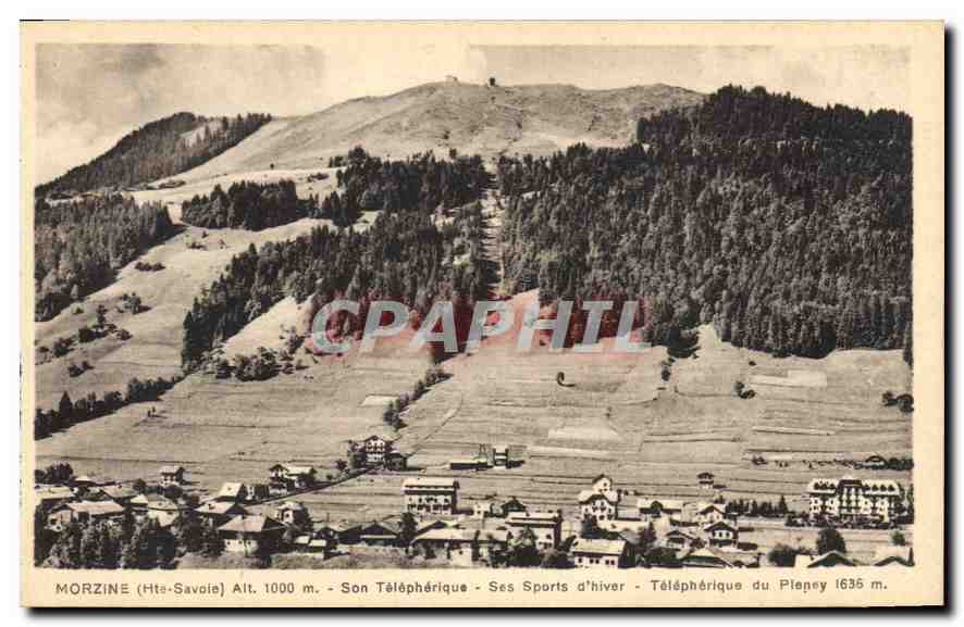 Morzine (Haute-Savoie) Alt. 1000 m. — Son Téléphérique — Ses Sports d'hiver — Téléphérique du Pléney 1635 m.