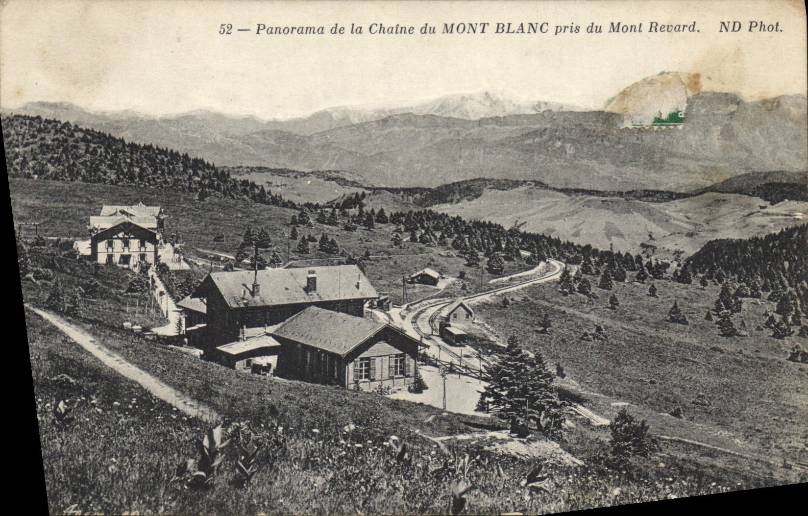 Panorama de la Chaîne du Mont Blanc pris du Mont Revard — ND Phot. n°52