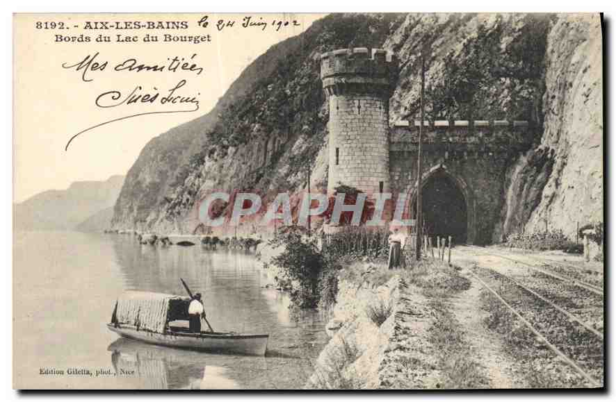 CPA Aix les bains Bords du Lac du Bourget Bateau