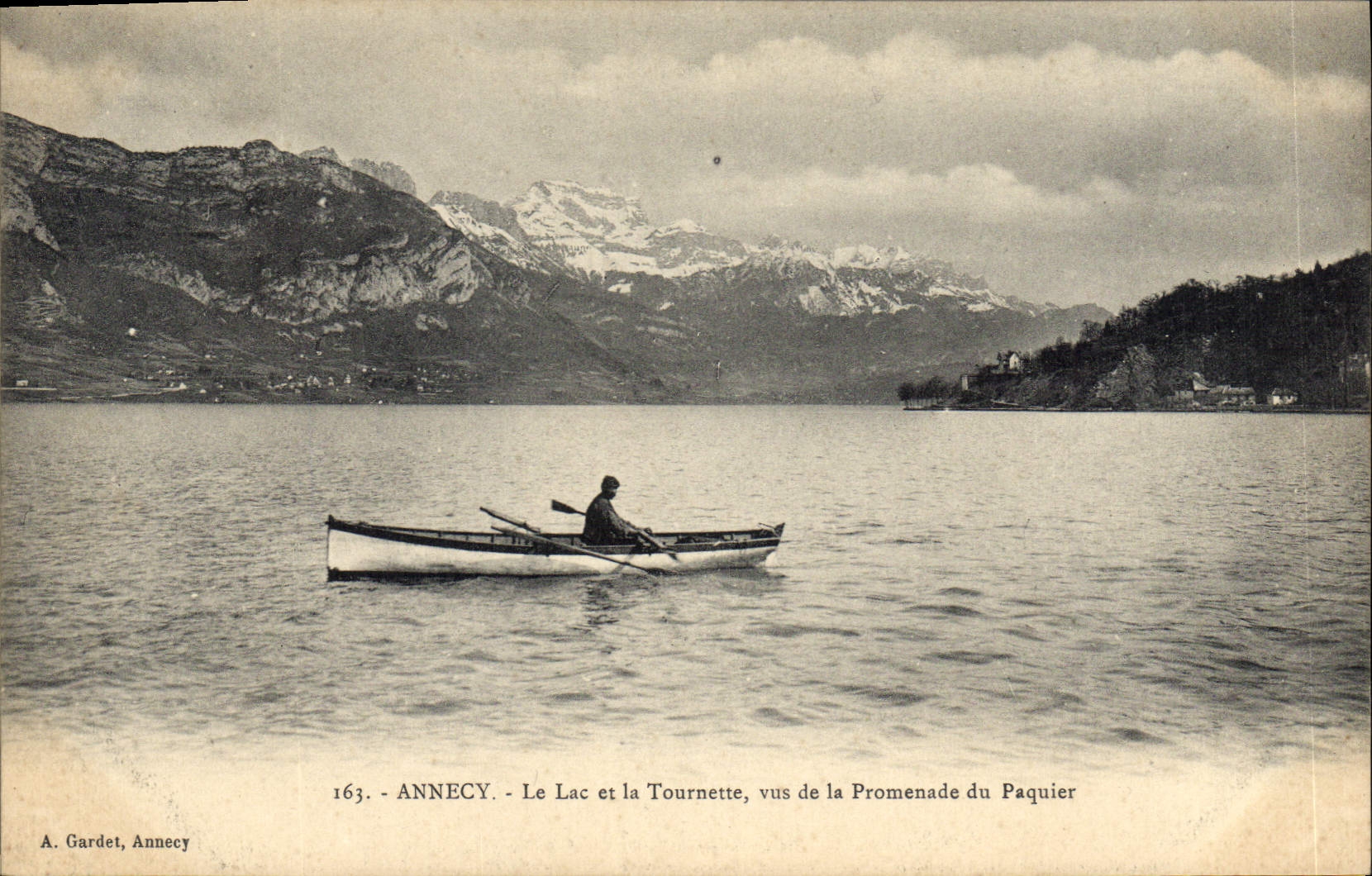 Annecy — See und Tournette von der Promenade du Paquier gesehen — A. Gardet, Annecy, n°163
