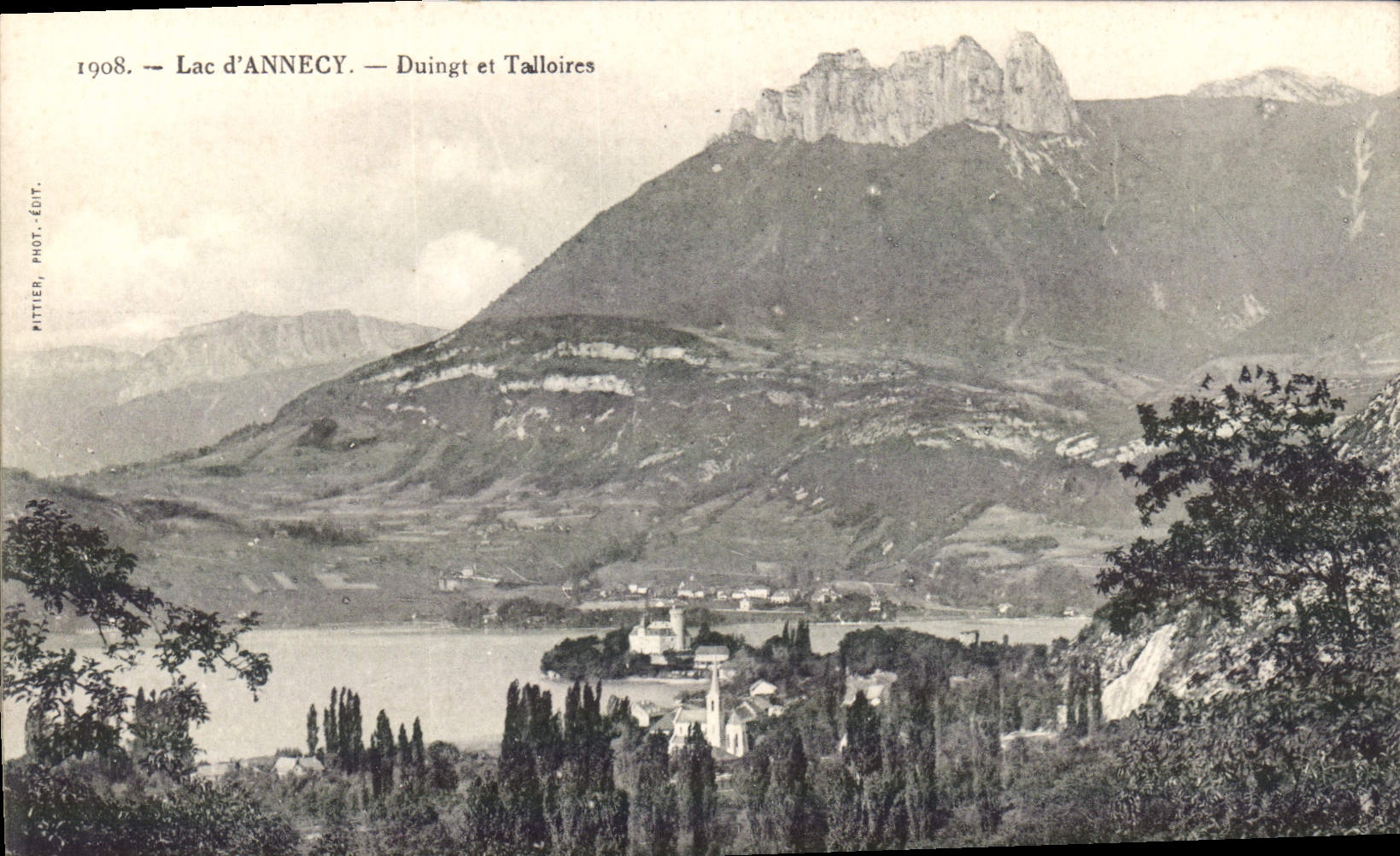 Lac d'Annecy — Duingt et Talloires — Phot. Mittier, 1908