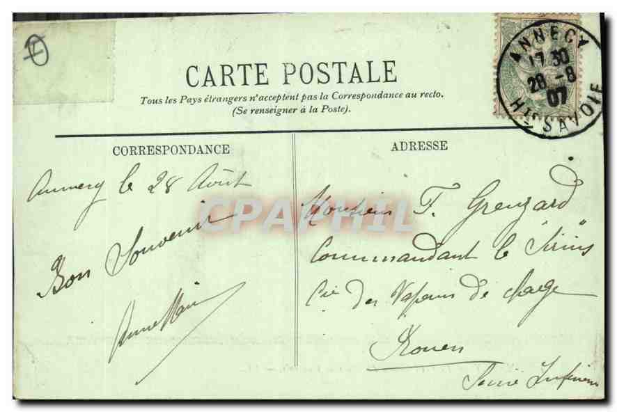 Annecy — Port et Château des Ducs de Génois — LL. — Verso