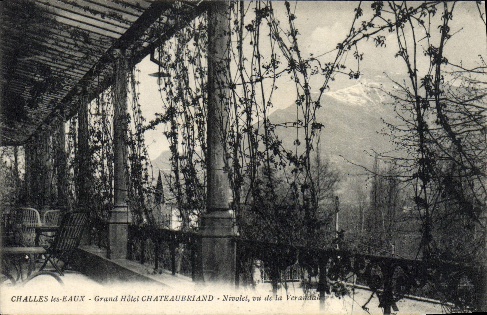 CPA Challes les Eaux Grand Hotel Chateaubriand Nicolet vu de la Verandall