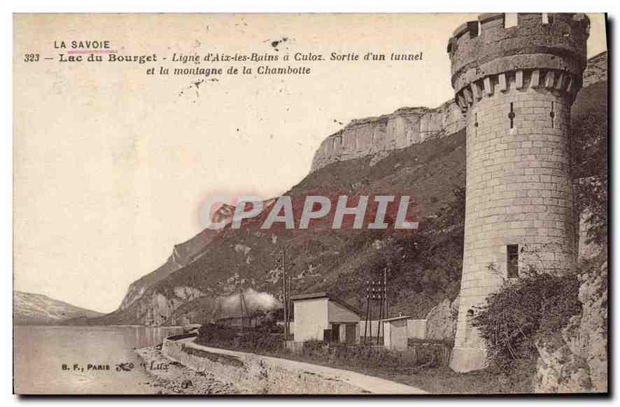CPA La Savoie Lac du Bourget Ligne d'Aix les Bains a Culoz Sortie d'un tunnel et la montagne de la C