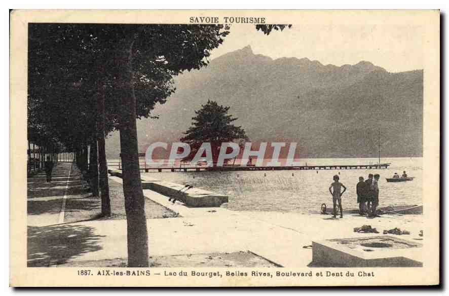 CPA Aix les Bains Lac du Bourget Belles Rives Boulevard et Dent du Chat 