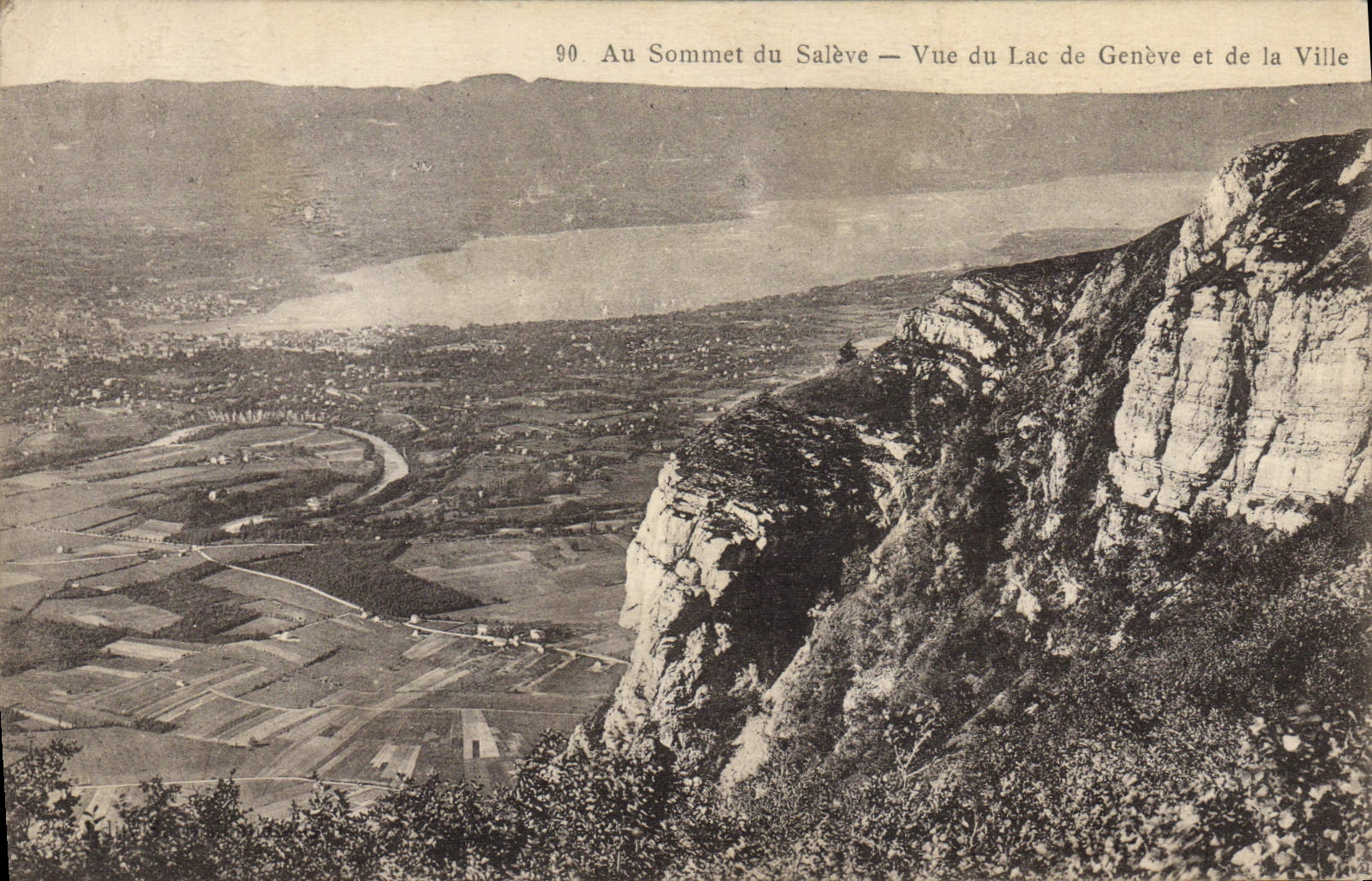 Au Sommet du Salève — Vue du Lac de Genève et de la Ville — n°90