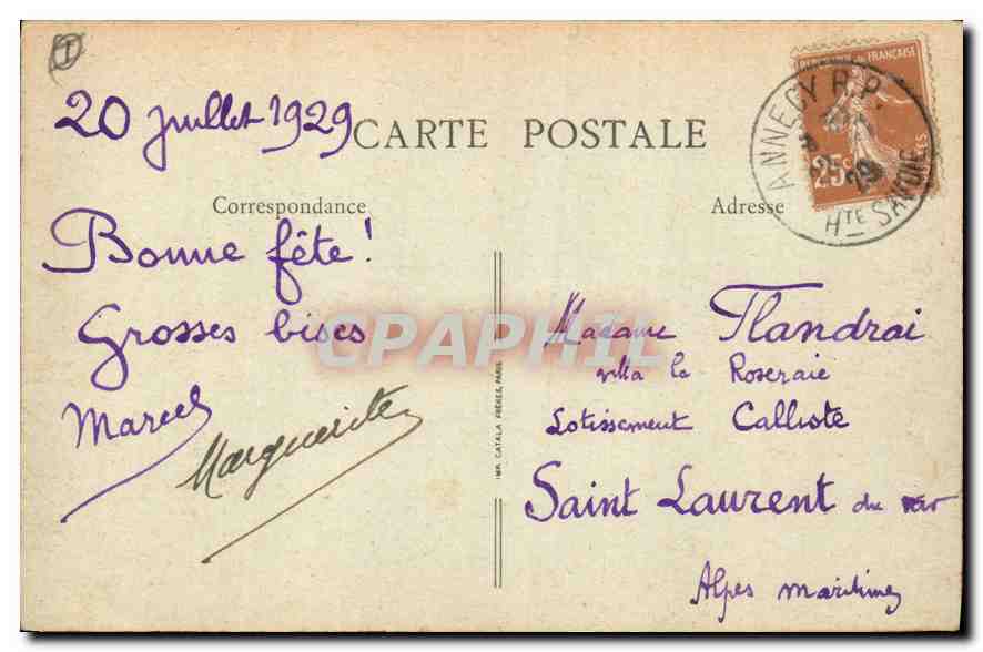 Annecy — Le Port et le Vieux Château-Fort des ducs de Génevois-Nemours — B.F., Paris — n°123 — Rückseite