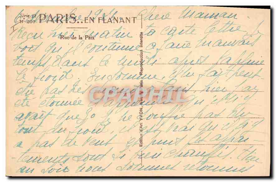CPA Paris en Flanant Rue de la Paix  — Rückseite