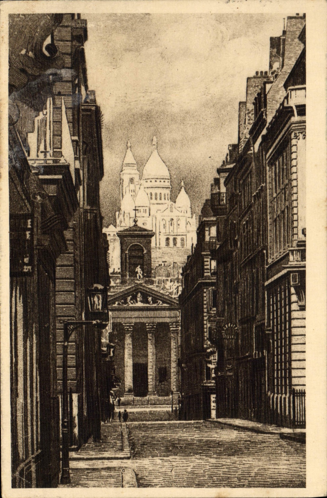 Paris... en Flanant — Le Sacré-Cœur vu de la Rue Laffitte — Les Éditions d'Art 'VON' Paris