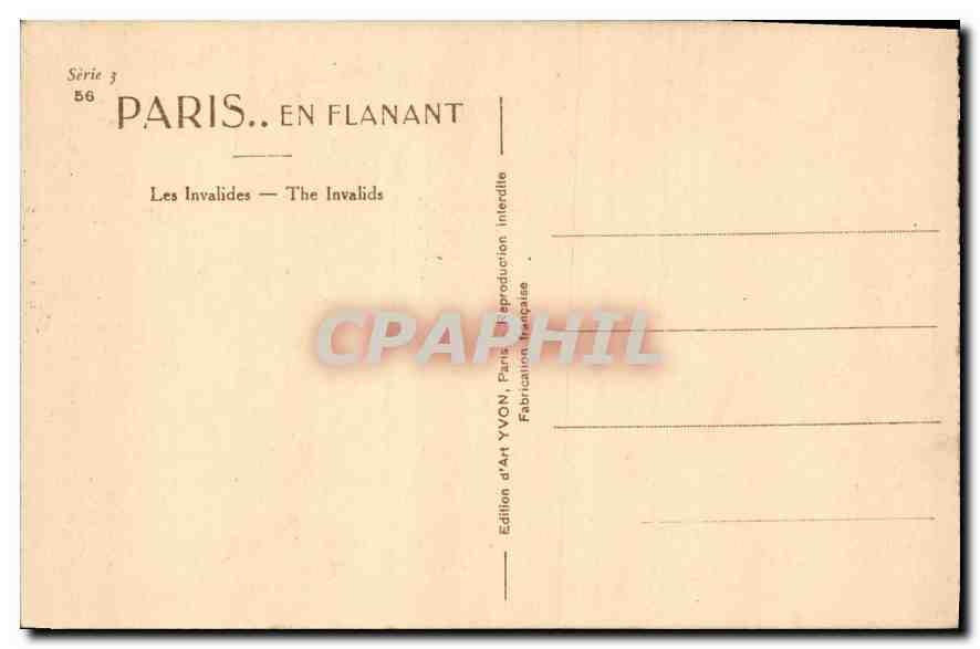 CPA Paris en Flanant Les Invalides  — Rückseite