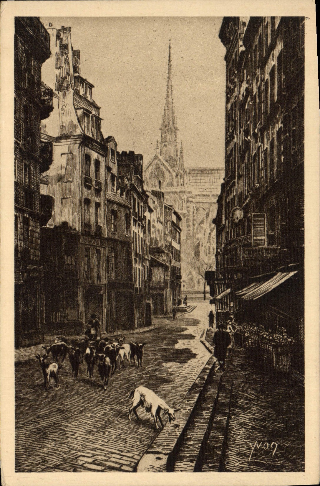 CPA Paris en Flanant Rue du Haut Pave Chevre Chevres