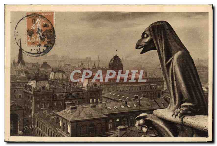 CPA Paris en Flanant Notre Dame de Paris Facade Ouest Chimere la nonne 