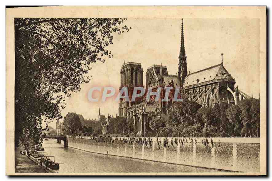 CPA Paris en Flanant Notre Dame et le Square de l'Archeveche 