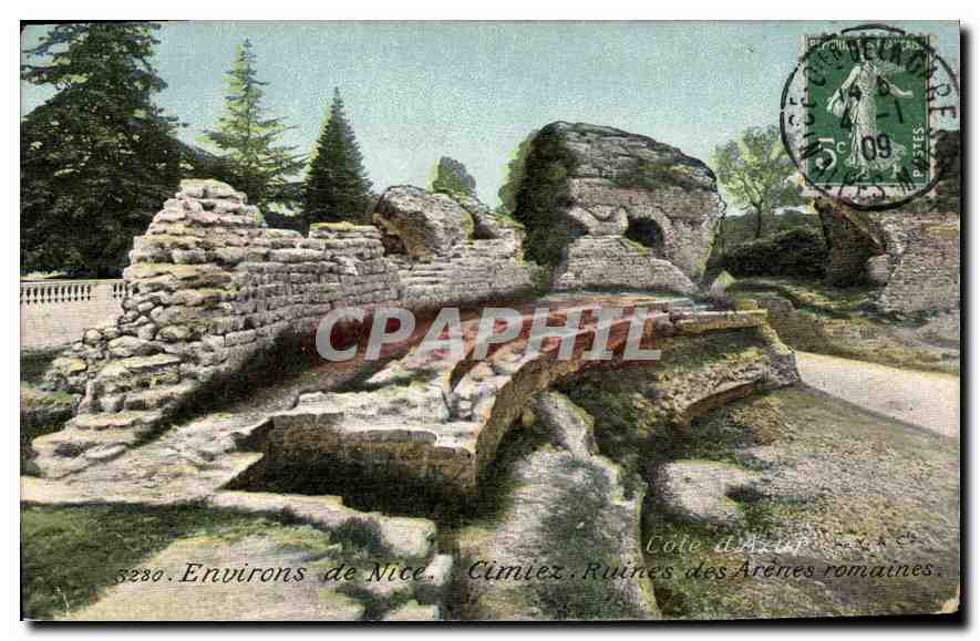 CPA Environs de Nice Cimiez Ruines des Arenes romaines 