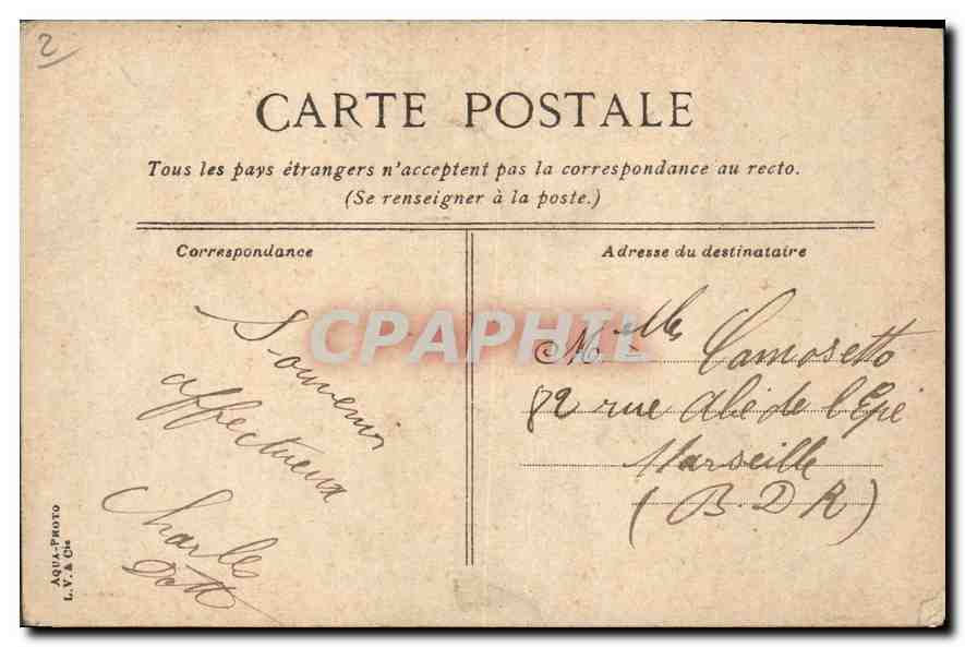 Cannes. Les Rochers de la Bocca et l'Estérel — Éditeur L. V. & Cie, n° 34 — Rückseite
