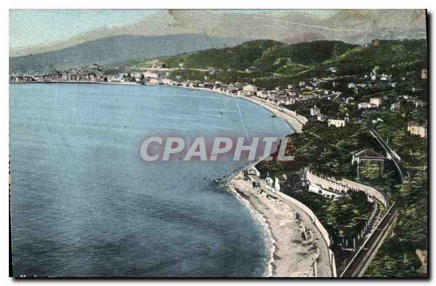 CPA Menton Vue generale prise de la frontiere