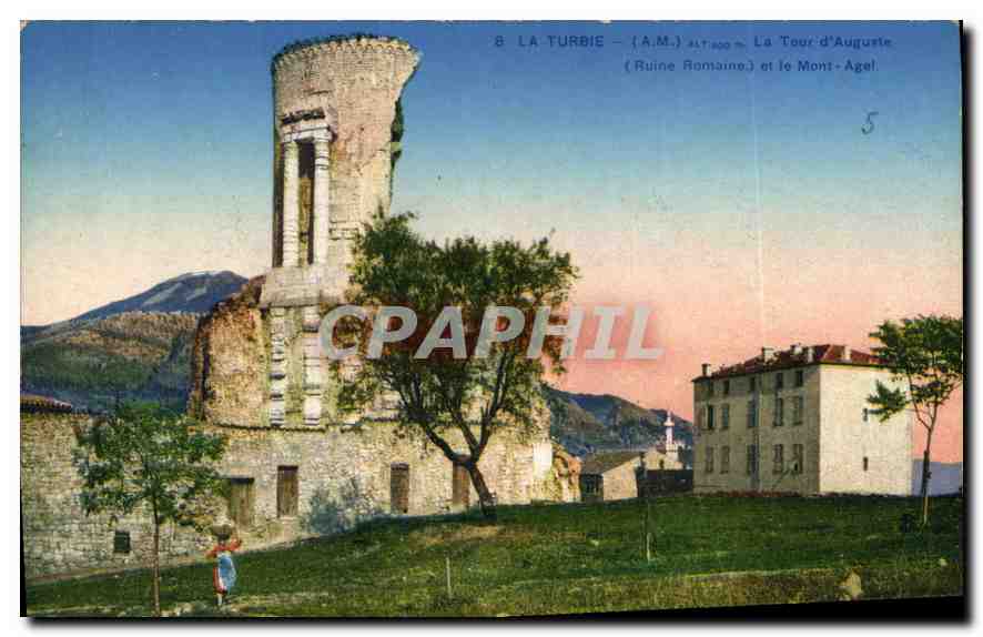 CPA La Turbie AM La Tour d'Auguste et le Mont Agel 