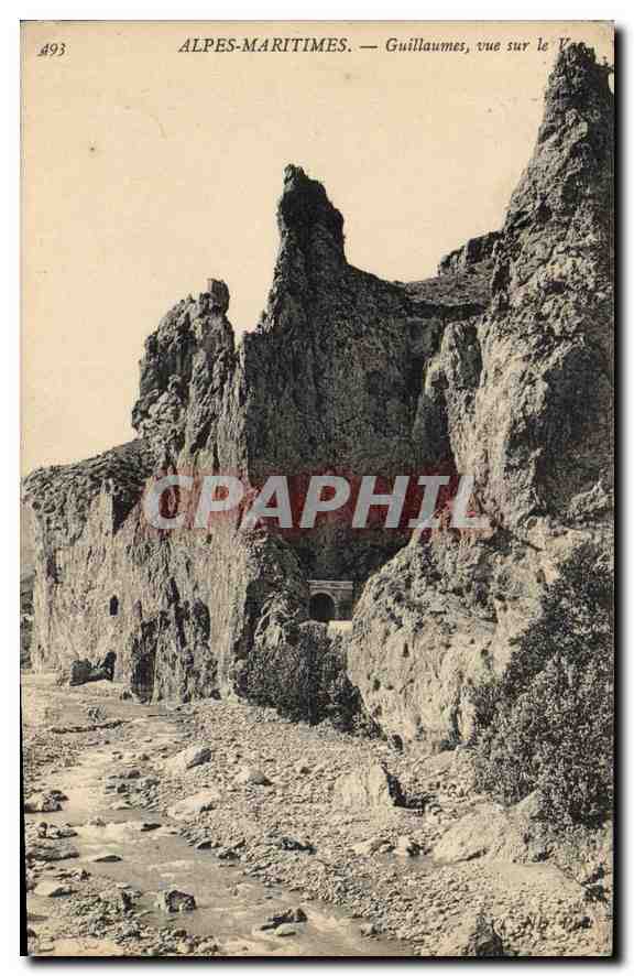 CPA Alpes Maritimes Guillaumes vue sur 