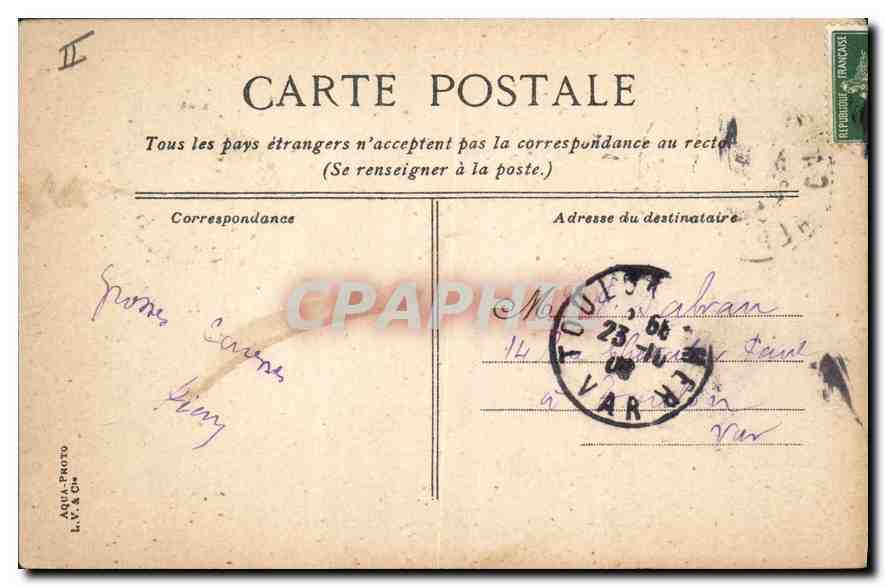 CPA Cannes Vue prise du Mont Chevalier — Rückseite