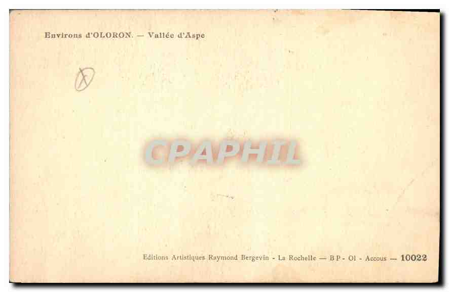 CPA Environs d'Oloron Vallee d'Aspe  — Rückseite