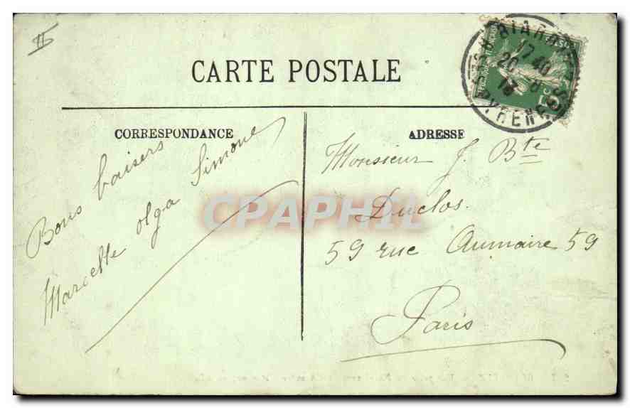 CPA Biarritz Vue prise du Phare vers la Chambre d'Amour  — Verso
