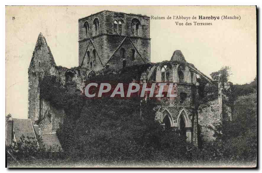 CPA Ruines de l'Abbaye de Hamble Manche Vue des Terrasses 
