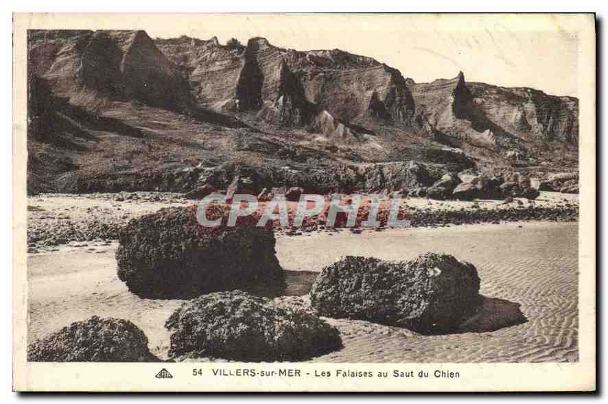 Villers-sur-Mer — Les Falaises au Saut du Chien — éditeur CPAPHIL, n° 54