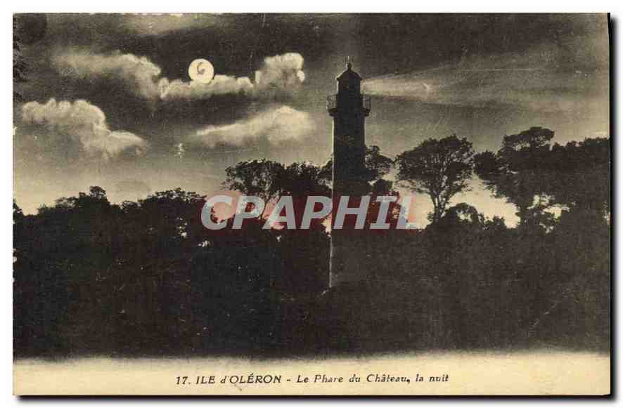 CPA Ile d'Oleron Le Phare du Chateau la nuit 