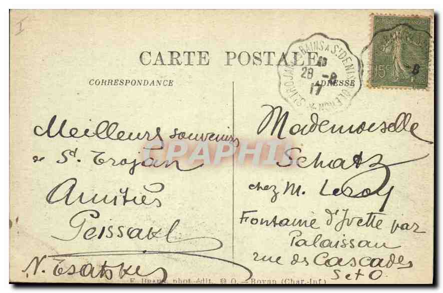 CPA Charente Inf Ile d'Oleron St Trojan Pins maritimes deformes par le Vent et par les Sables  — Back