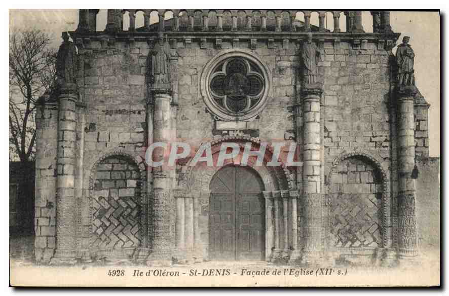 CPA Ile d'Oleron St Denis Facade de l'Eglise 