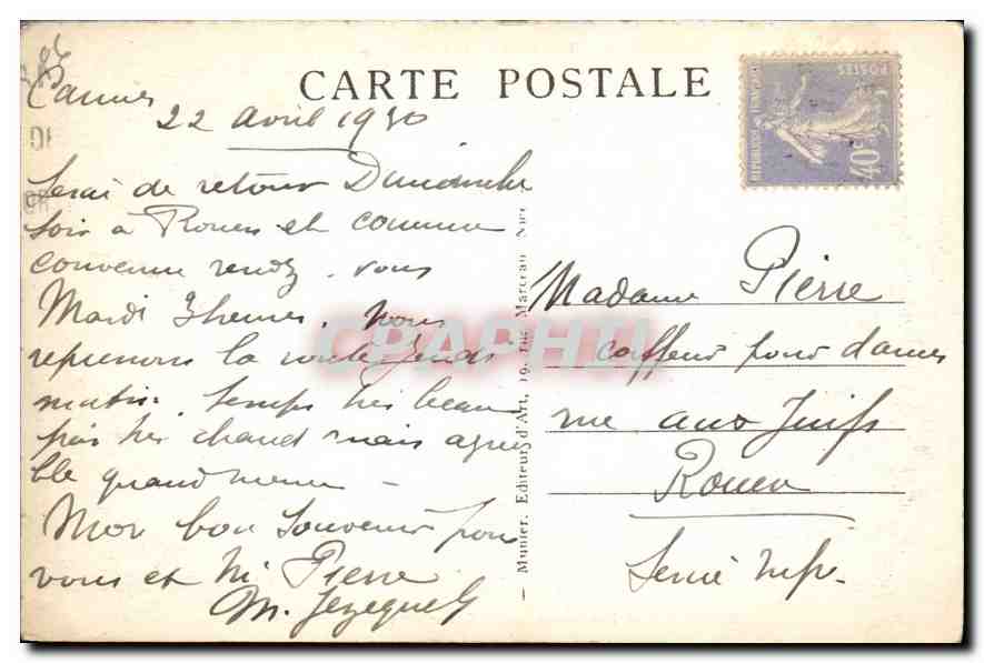 Cannes — Promenade de la Croisette et le Mont Chevalier — Éditeur Mouter, n°75 — Reverso