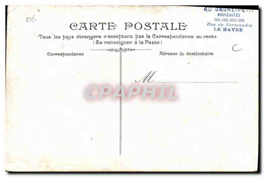 CPA Cannes Vue sur le Mont Chevalier  — Rückseite