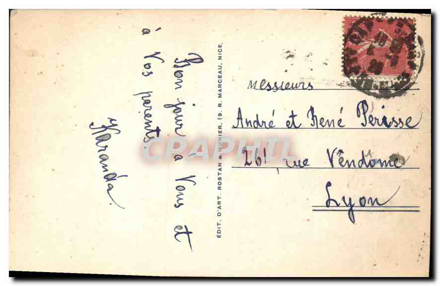 CPA Cannes Le Mont Chevalier et l'lle Sainte Marguerite  — Verso