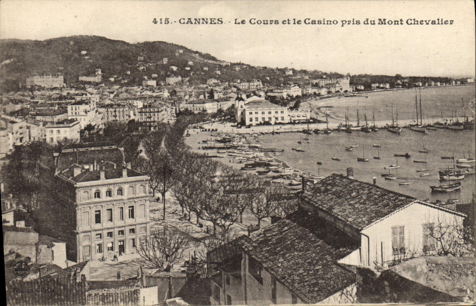 CANNES - Le Cours et le Casino pris du Mont Chevalier — Éditeur : G. Billaud, n° 415