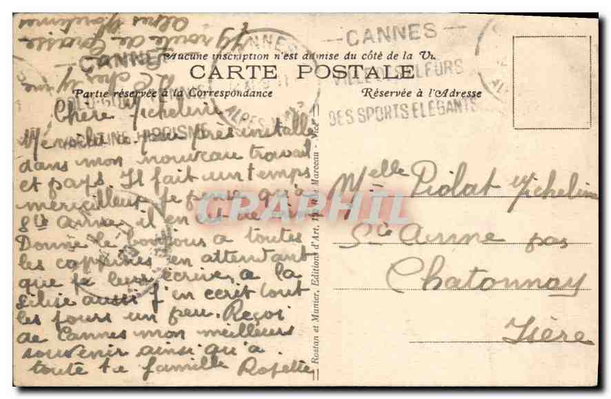 CPA Cannes Vue sur la Plage Bateaux — Rückseite