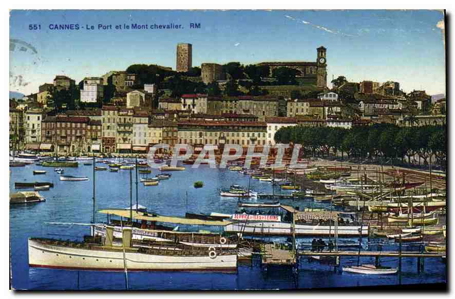 CPA Cannes Le Port et le Mont Chevalier 