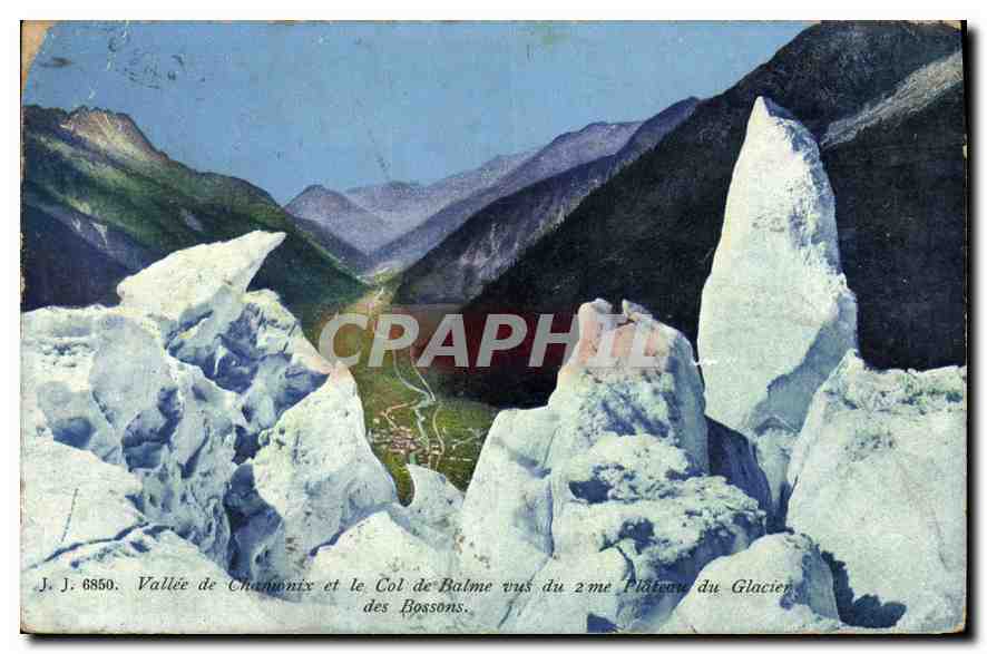 CPA Vallee de Chamonix et le Col de Balme vus 2 me Plateau du Glacier des Bossons 