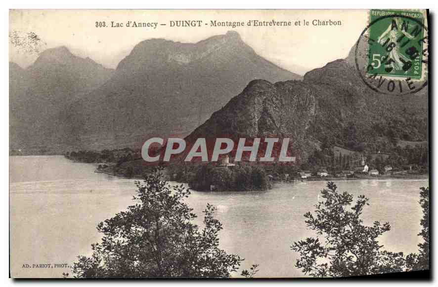 CPA Lac d'Annecy Duingt Montagne d'Entreverne et le Charbon 