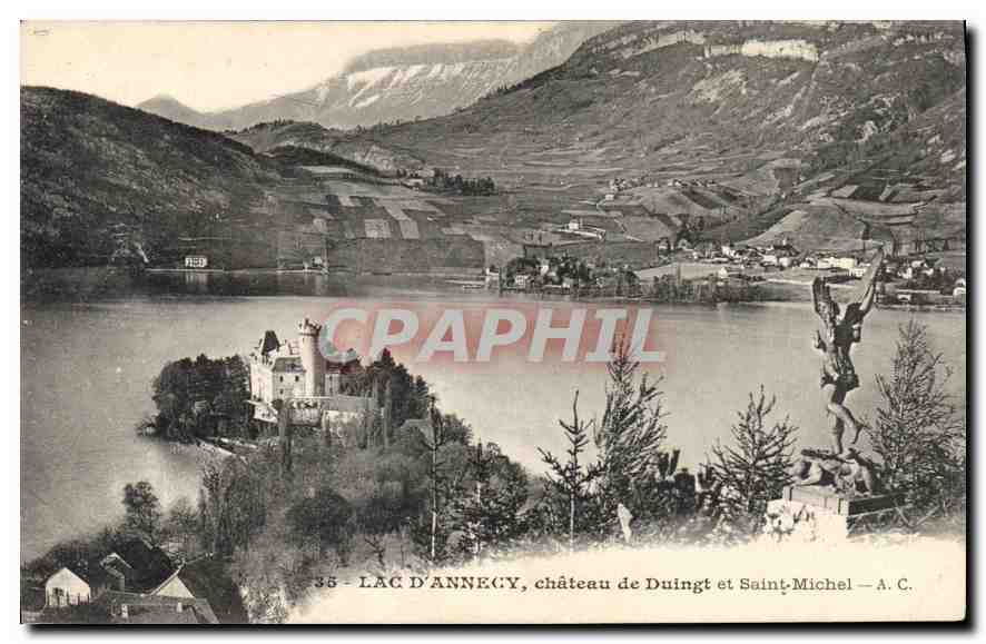 Lac d'Annecy, château de Duingt et Saint-Michel — A. C. — n°35