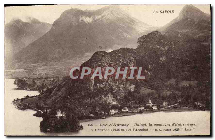CPA Lac d'Annecy Duingt la montagne d'Entrevernes le Charbon et l'Arcalod 