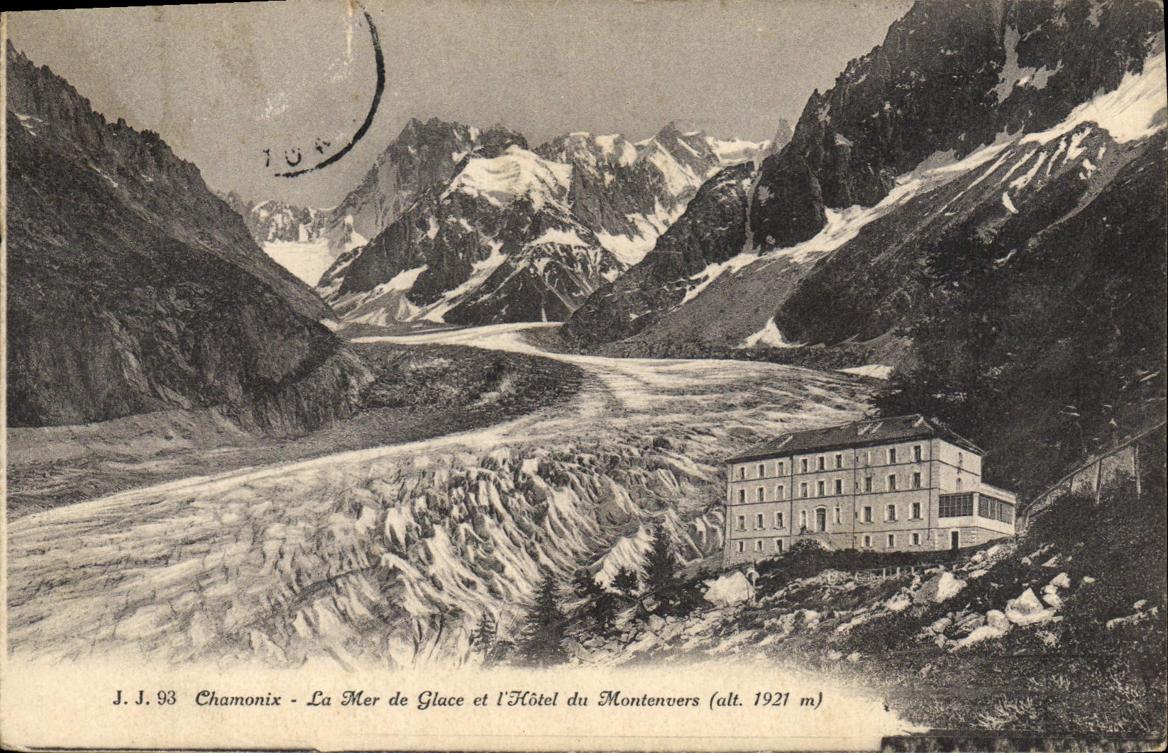 CPA Chamonix La Mer de Glace et l'Hotel du Montenvers 