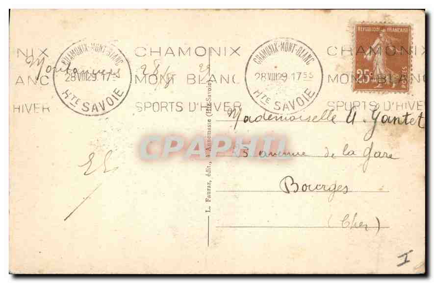 CPA Chamonix Hte Savoie Les Bossons  — Verso