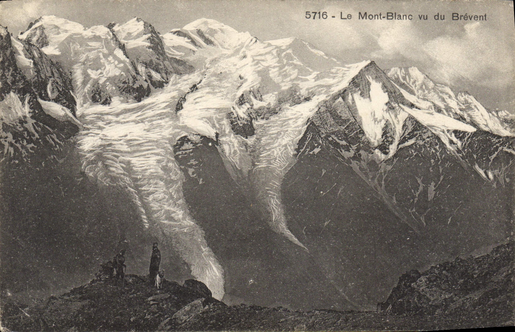 Le Mont-Blanc vu du Brévent — vue alpine — Édition Louis Burgy, Lausanne, n° 5716