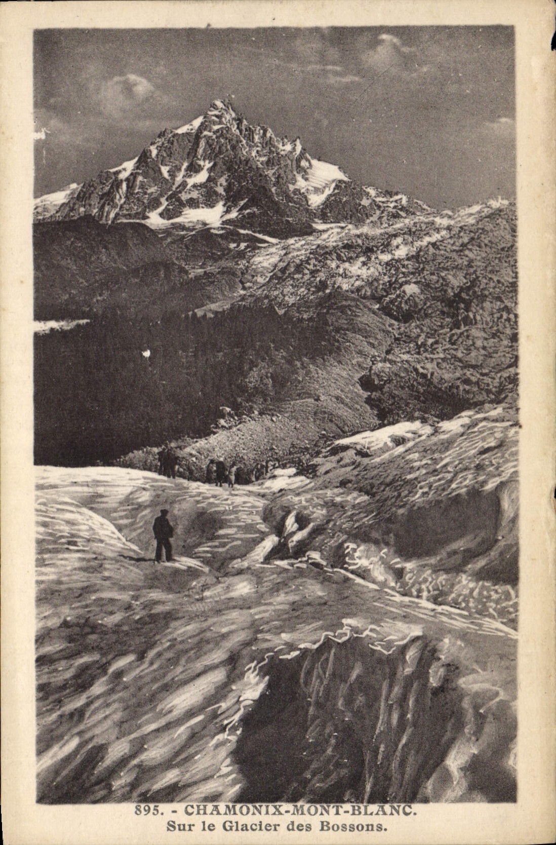 CPA Chamonix Mont Blanc Sur le Glacier des Bossons 