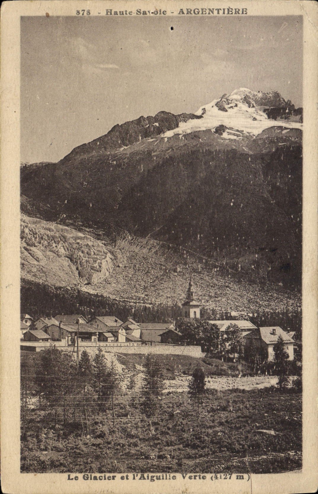 Argentière - Le Glacier et l'Aiguille Verte (4127 m) — Haute-Savoie, éditeur inconnu, n° 375