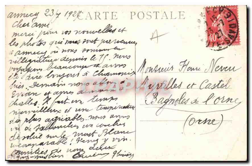 Le Château de Montrottier — Environs d'Annecy — Lovagny — Série 315, Sites pittoresques de Savoie — Rückseite
